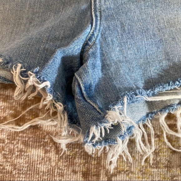 BDG Girlfriend High Rise Jean Shorts Urban Outfitters Blue Distressed  Sz 34 - Picture 4 of 14